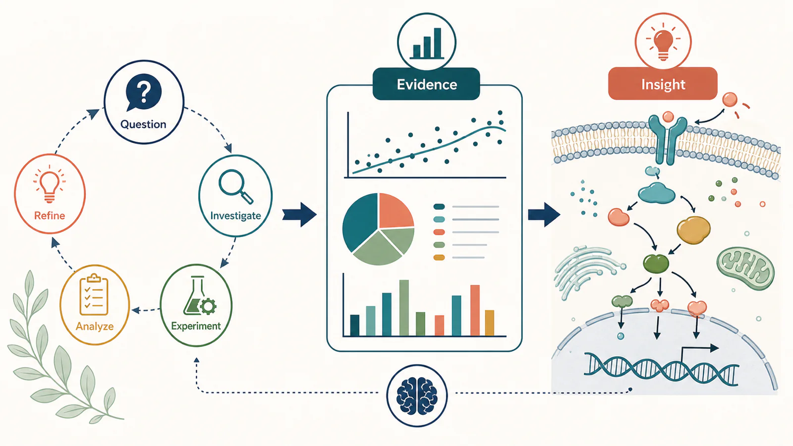 Scientific infographic design combining research data, a process diagram, and an accessible visual hierarchy